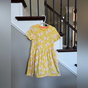 Marks & Spencer Yellow Butterfly Print Short Sleeve Dress